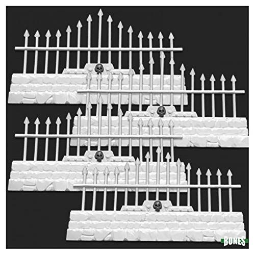  Reaper Miniatures Graveyard Long Fences (4) #77532 Bones Unpainted Plastic