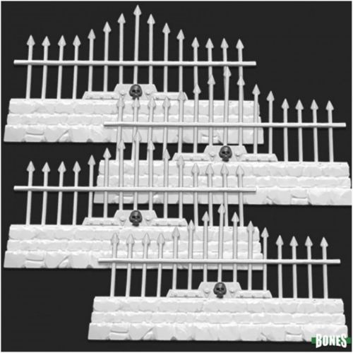  Reaper Miniatures Graveyard Long Fences (4) #77532 Bones Unpainted Plastic