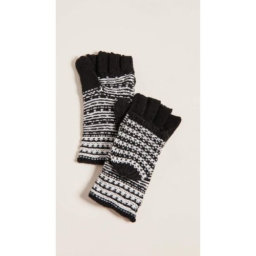  Rebecca+Minkoff Rebecca Minkoff Womens Patchwork Jacquard Pop Top Mittens