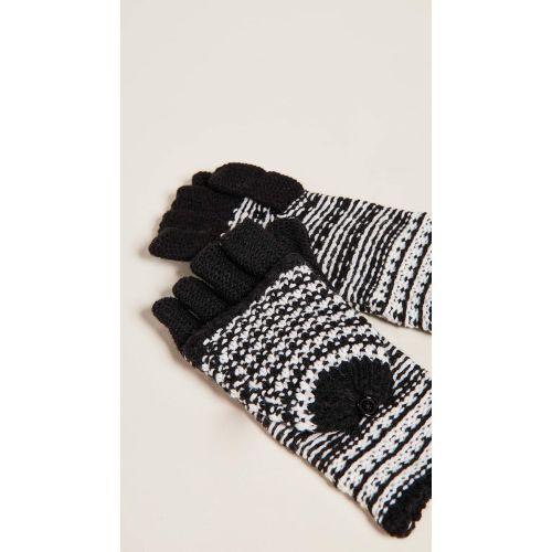  Rebecca+Minkoff Rebecca Minkoff Womens Patchwork Jacquard Pop Top Mittens