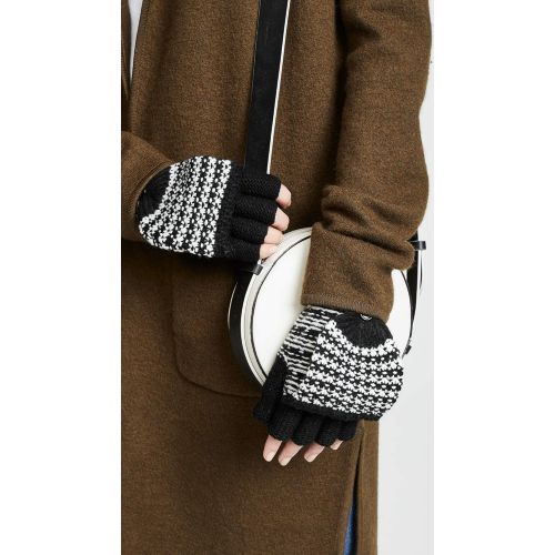  Rebecca+Minkoff Rebecca Minkoff Womens Patchwork Jacquard Pop Top Mittens