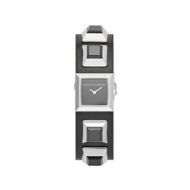 Rebecca Minkoff Jett Silver Tone Black Strap Watch, 22x22MM