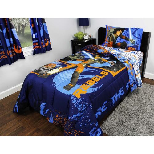  4pc Star Wars Twin Bedding Set Rebels Fight Comforter and Sheet Set