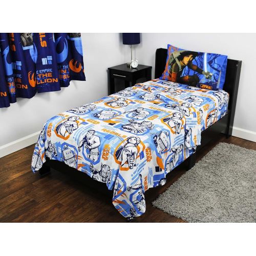  4pc Star Wars Twin Bedding Set Rebels Fight Comforter and Sheet Set