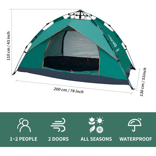  Reburnsun Robinson Camping Outdoor Tent 1~2 Persons Waterproof Instant Cabin Tent Glamping pop up for Sale Beach Supplier Automatic Tent…