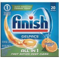 Reckitt Benckiser Finish All In 1 Gelpacs, Orange 20 Tabs, Dishwasher Detergent Tablets (Pack of 24)