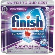 Reckitt Benckiser Finish Quantum Max Powerball With Baking Soda, 25 Tabs, Dishwasher Detergent Tablets (Pack of 12)