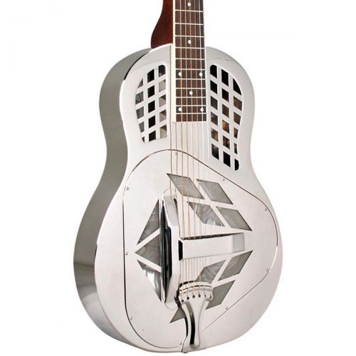  Recording King},description:Recording Kings classic tricone resonator has three 6 Recording King cones that transfer incredibly loud tones through the body of the guitar. The cones