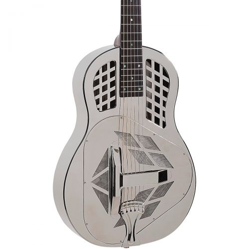  Recording King},description:Recording Kings classic tricone resonator has three 6 Recording King cones that transfer incredibly loud tones through the body of the guitar. The cones