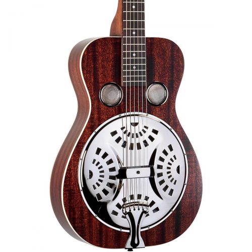  Recording King},description:The RR-61 squareneck resonator is an all-mahogany resonator finished in vintage-style brown satin. The hand-spun Recording King spider cone delivers pow