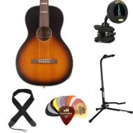 Recording King Dirty 30s Series 7 Single 0 Acoustic-electric Guitar Essentials Bundle - Tobacco Sunburst