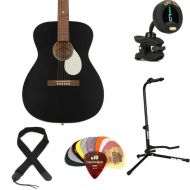 Recording King Dirty 30s Series 7 000 Acoustic Guitar Essentials Bundle - Outlaw Black