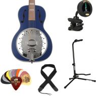 Recording King Dirty 30s Single 0 Resonator Acoustic Guitar Essentials Bundle - Wabash Blue