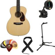 Recording King G6 Series 000 Acoustic Guitar Essentials Bundle - Gloss Natural