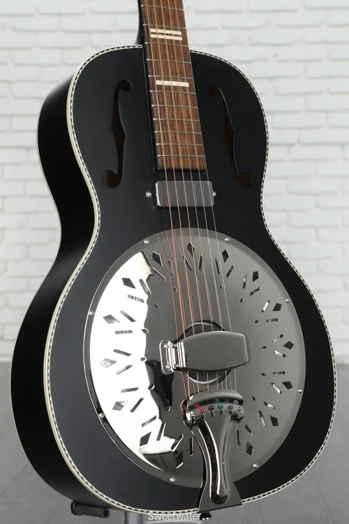 Recording King Dirty 30s Minnie Bucker Acoustic-electric Resonator Guitar - Black Matte