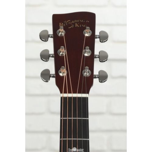  Recording King Road King Pro Grand Auditorium Cutaway Acoustic-electric Guitar - Transparent Brown Burst