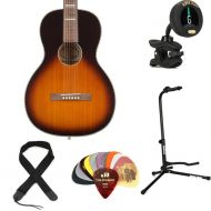 Recording King Dirty 30s Series 7 Single 0 Acoustic Guitar Essentials Bundle - Tobacco Sunburst