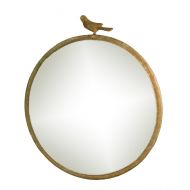 Red Co. Vintage Style Round Mirror with Bird, 18 - Wall Mounted Rustic Chic Home Decor