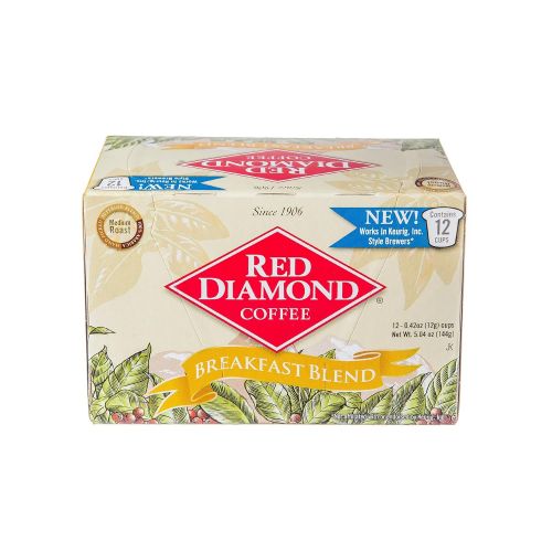  Red Diamond Single Serve K-Cup Coffee, Breakfast Blend, 12 Count (Pack of 6) (72 Servings)