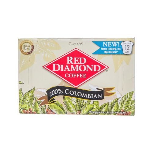  Red Diamond Single Serve K-Cup Coffee, Colombian Blend, 12 Count (Pack of 6) (72 Servings)