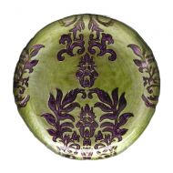 Red Pomegranate 4941-8 Canape Set/4 DAMASK 6.5 GREEN PURPLE CANAPE PLATES