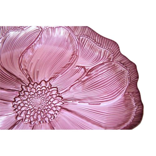  Red Pomegranate 2113-4 Vesna Handmade Glass Side Plate (Set of 2) One Size Blush