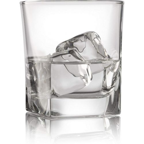  [아마존베스트]Red rocks Double Old Fashioned Whiskey Glass (Set of 4) with Granite Chilling Stones - 10 oz Heavy Base Rocks Barware Glasses for Scotch, Bourbon and Cocktail Drinks