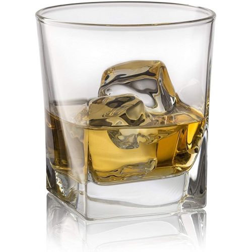  [아마존베스트]Red rocks Double Old Fashioned Whiskey Glass (Set of 4) with Granite Chilling Stones - 10 oz Heavy Base Rocks Barware Glasses for Scotch, Bourbon and Cocktail Drinks