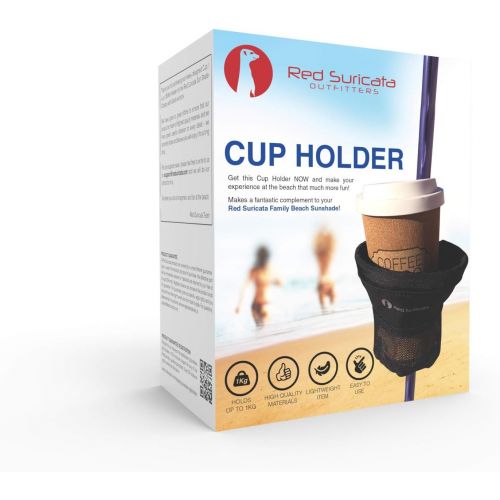  Red Suricata Cup Holder for Drinks ? Accessory for Sun Shade Canopy Tent Shelter ? Hang on Tent Pole for Drinks, Cups, Bottles and Cans ? Holds one Beverage (Black)