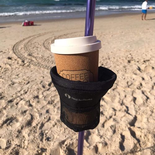  Red Suricata Cup Holder for Drinks ? Accessory for Sun Shade Canopy Tent Shelter ? Hang on Tent Pole for Drinks, Cups, Bottles and Cans ? Holds one Beverage (Black)