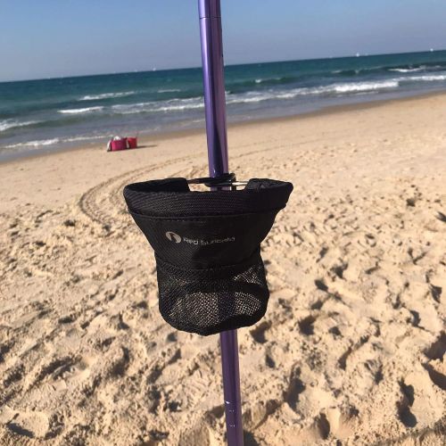  Red Suricata Cup Holder for Drinks ? Accessory for Sun Shade Canopy Tent Shelter ? Hang on Tent Pole for Drinks, Cups, Bottles and Cans ? Holds one Beverage (Black)