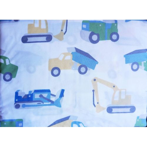  Red Truck Moving Company Red Truck Boys Bedding 3 Piece Twin Sheet Set Construction Vehicles Dump Trucks Back Hoes Bulldozers