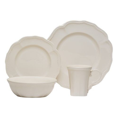  Red Vanilla Classic White 16 Piece Dinner Set, Service for 4 (Set of 16)