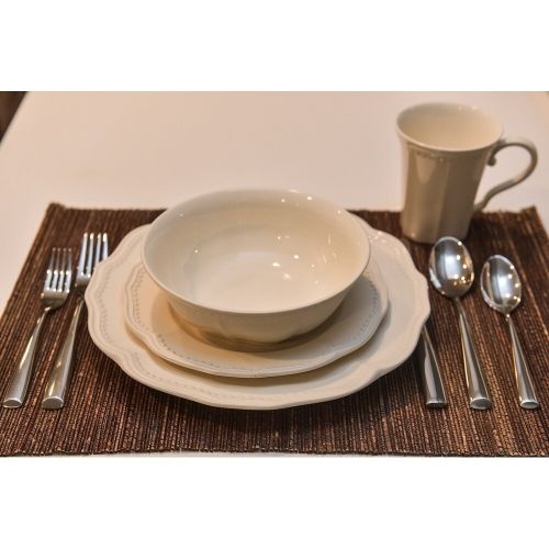  Red Vanilla Classic White 16 Piece Dinner Set, Service for 4 (Set of 16)