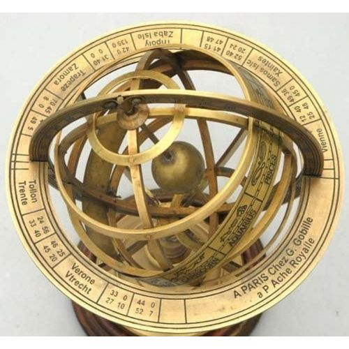  [아마존베스트]RedSkyTrader Brass Antique Finish Armillary Celestial Globe with Zodiac Engravings