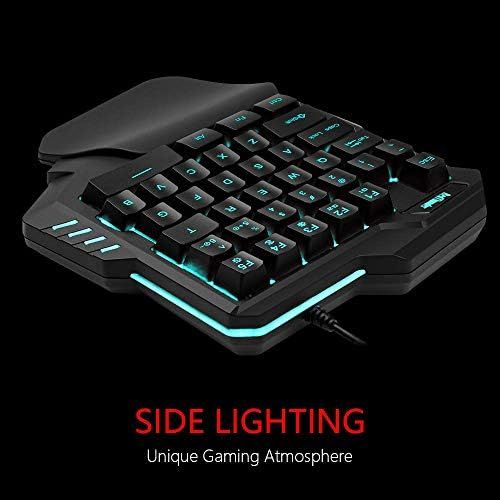  RedThunder One Handed Gaming Keyboard RGB Backlit 35 Keys Portable Mini Gaming Keypad Ergonomic Game Controller for PC Gamer