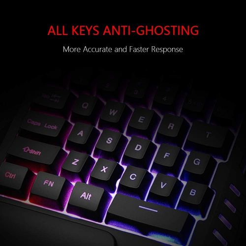  RedThunder One Handed Gaming Keyboard RGB Backlit 35 Keys Portable Mini Gaming Keypad Ergonomic Game Controller for PC Gamer