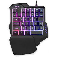 RedThunder One Handed Gaming Keyboard RGB Backlit 35 Keys Portable Mini Gaming Keypad Ergonomic Game Controller for PC Gamer