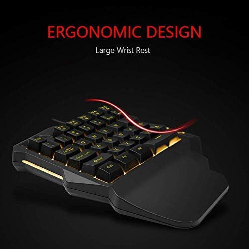  RedThunder One Handed Gaming Keyboard RGB Backlit 35 Keys Portable Mini Gaming Keypad Ergonomic Game Controller for PC Gamer