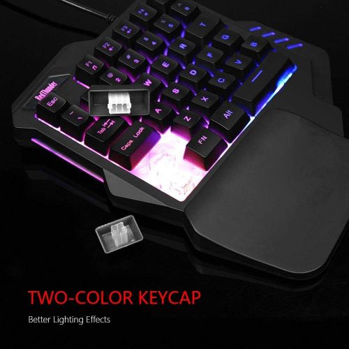  RedThunder One Handed Gaming Keyboard RGB Backlit 35 Keys Portable Mini Gaming Keypad Ergonomic Game Controller for PC Gamer