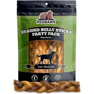 Redbarn All Natural 5-8” Braided Bully Sticks for Small & Large Dogs - Healthy Long Lasting Beef Chews Variety Party Pack - Single Ingredient Low Odor Rawhide Free - 8 oz Bag - Packaging May Vary