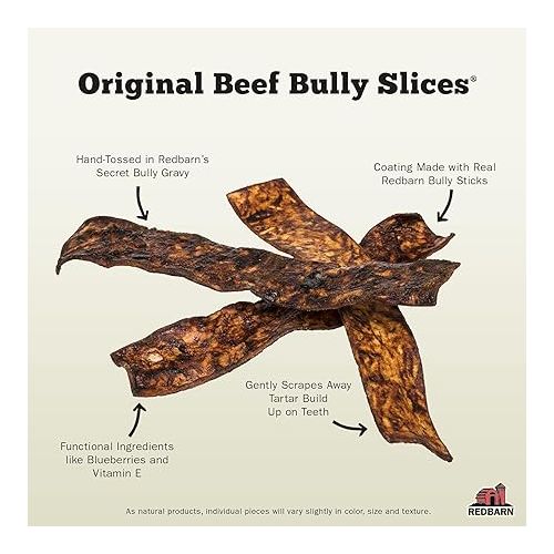  Redbarn Bully Slices for Dogs (Original Bully) Natural Dental Treats (12 Bags)