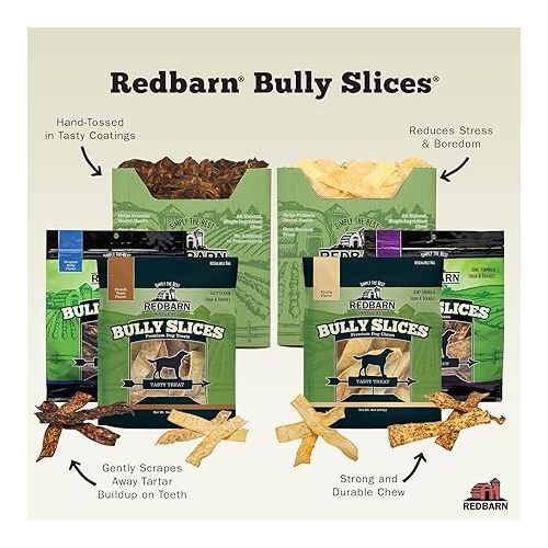  Redbarn Bully Slices for Dogs (Original Bully) Natural Dental Treats (12 Bags)