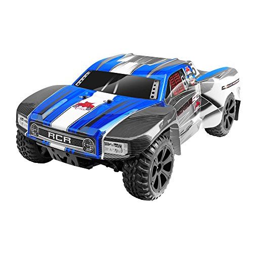  Redcat Racing Blackout SC 1/10 Scale Electric Short Course Truck with Waterproof Electronics Vehicle, Blue