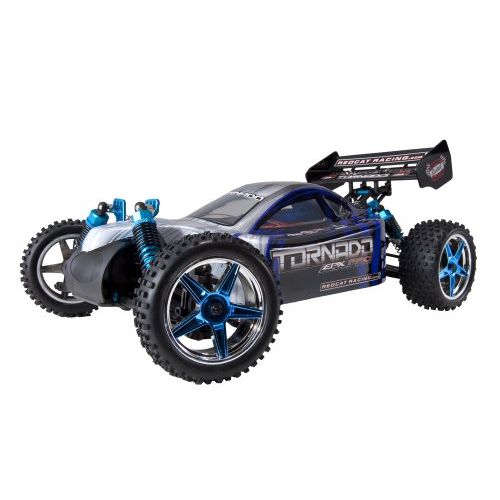  Redcat Racing Brushless Electric Tornado EPX PRO Buggy with 2.4GHz Radio, Vehicle Battery & Charger Included (1/10 Scale), Blue/Silver