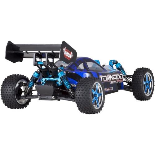  Redcat Racing Brushless Electric Tornado EPX PRO Buggy with 2.4GHz Radio, Vehicle Battery & Charger Included (1/10 Scale), Blue/Silver