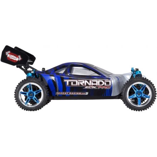  Redcat Racing Brushless Electric Tornado EPX PRO Buggy with 2.4GHz Radio, Vehicle Battery & Charger Included (1/10 Scale), Blue/Silver