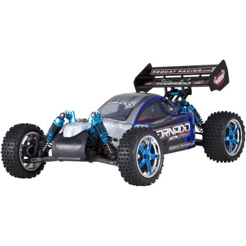  Redcat Racing Brushless Electric Tornado EPX PRO Buggy with 2.4GHz Radio, Vehicle Battery & Charger Included (1/10 Scale), Blue/Silver