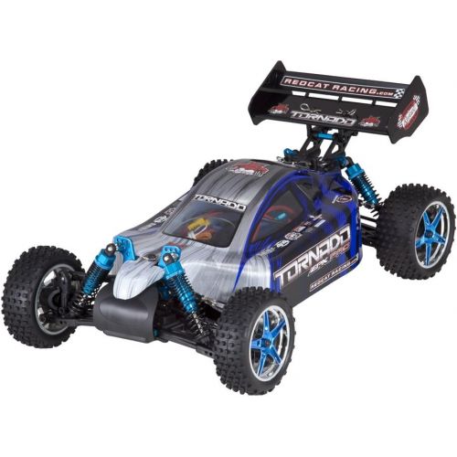  Redcat Racing Brushless Electric Tornado EPX PRO Buggy with 2.4GHz Radio, Vehicle Battery & Charger Included (1/10 Scale), Blue/Silver