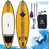 Redder redder Inflatable Stand-up Paddle Board Rogue SUP for Surfing 9 with 3 Fins, Adjustable Paddle, Security Leash, Pump and Backpack